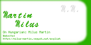 martin milus business card